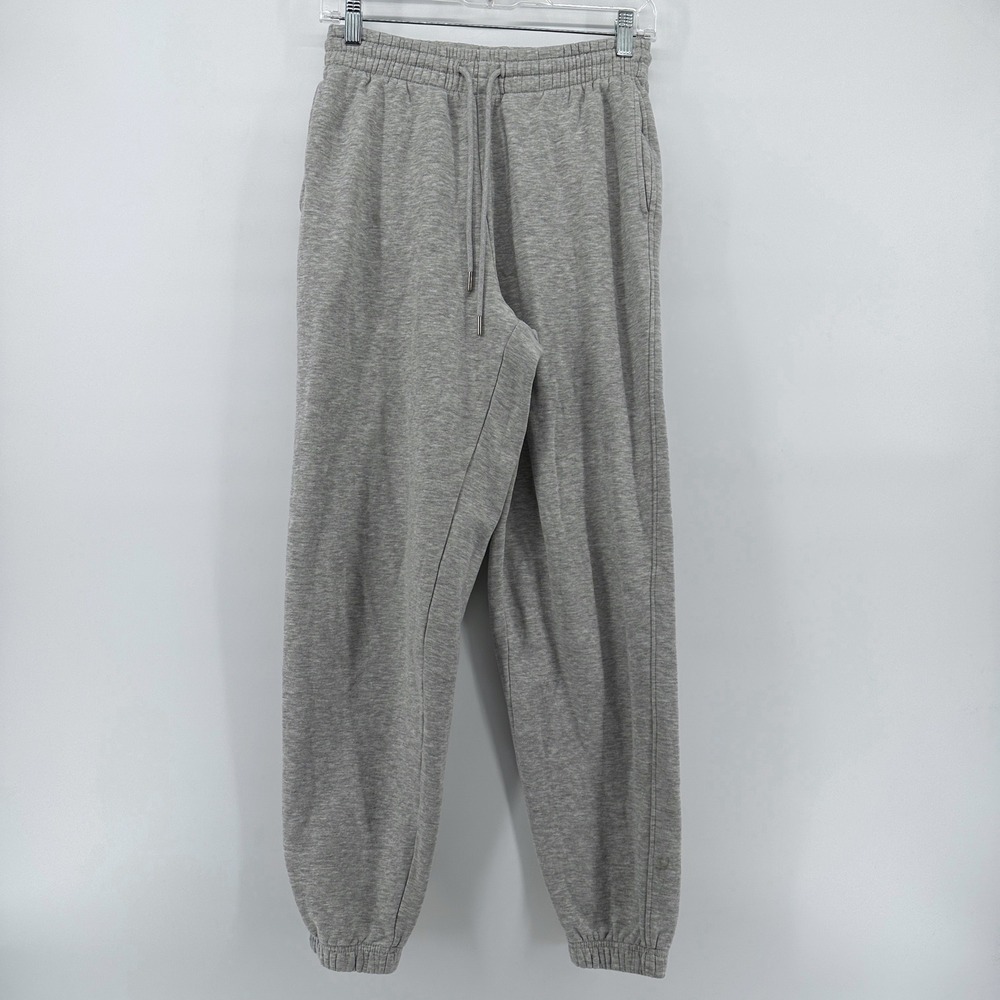 H&M Gray Heathered Fleece Joggers Drawstring Sweatpants Small P/N 0932722 0
